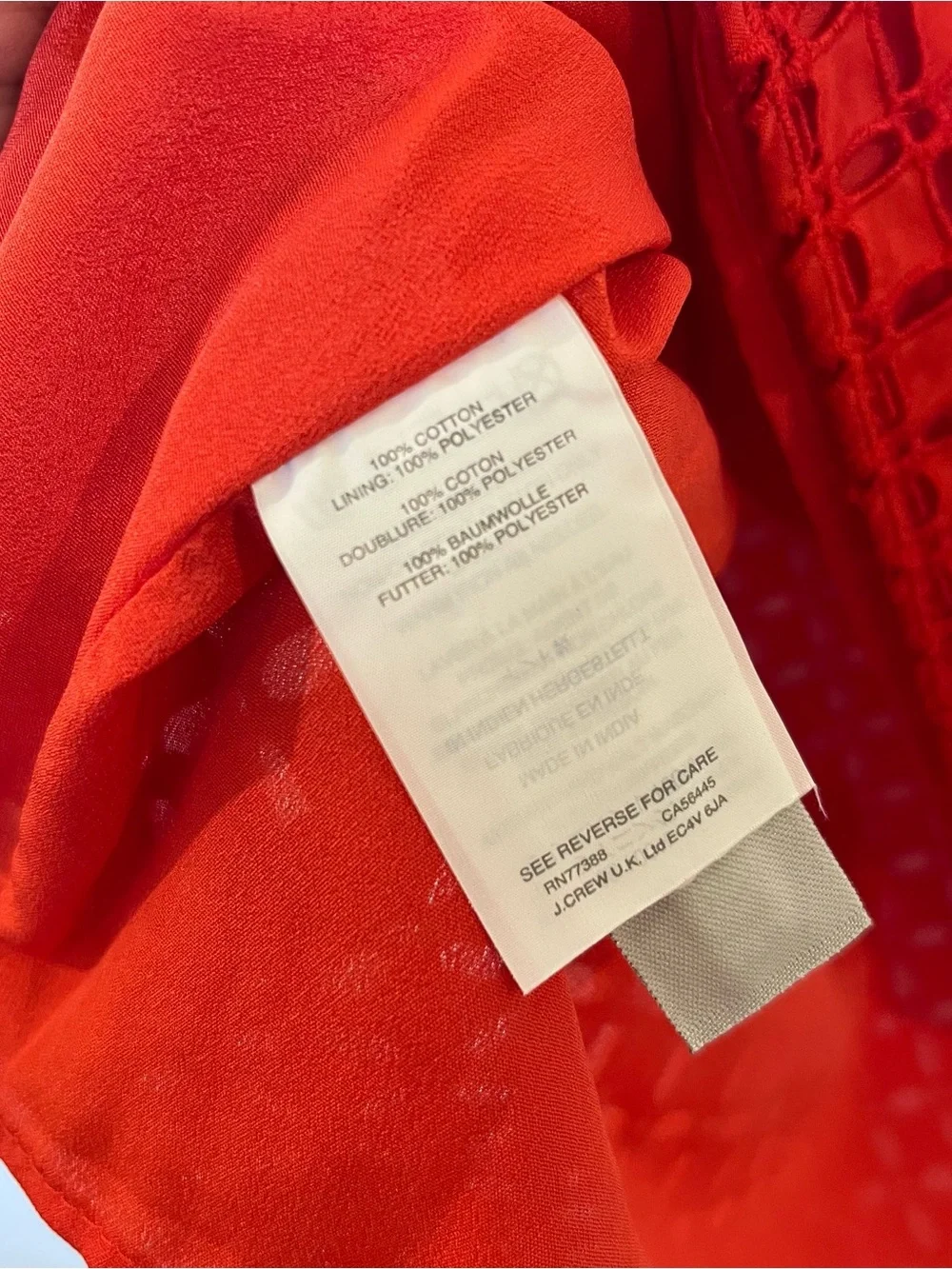 J Crew Fiery Red Sunset One Shoulder Ruffle Top In Eyelet G3395 Women’s 2